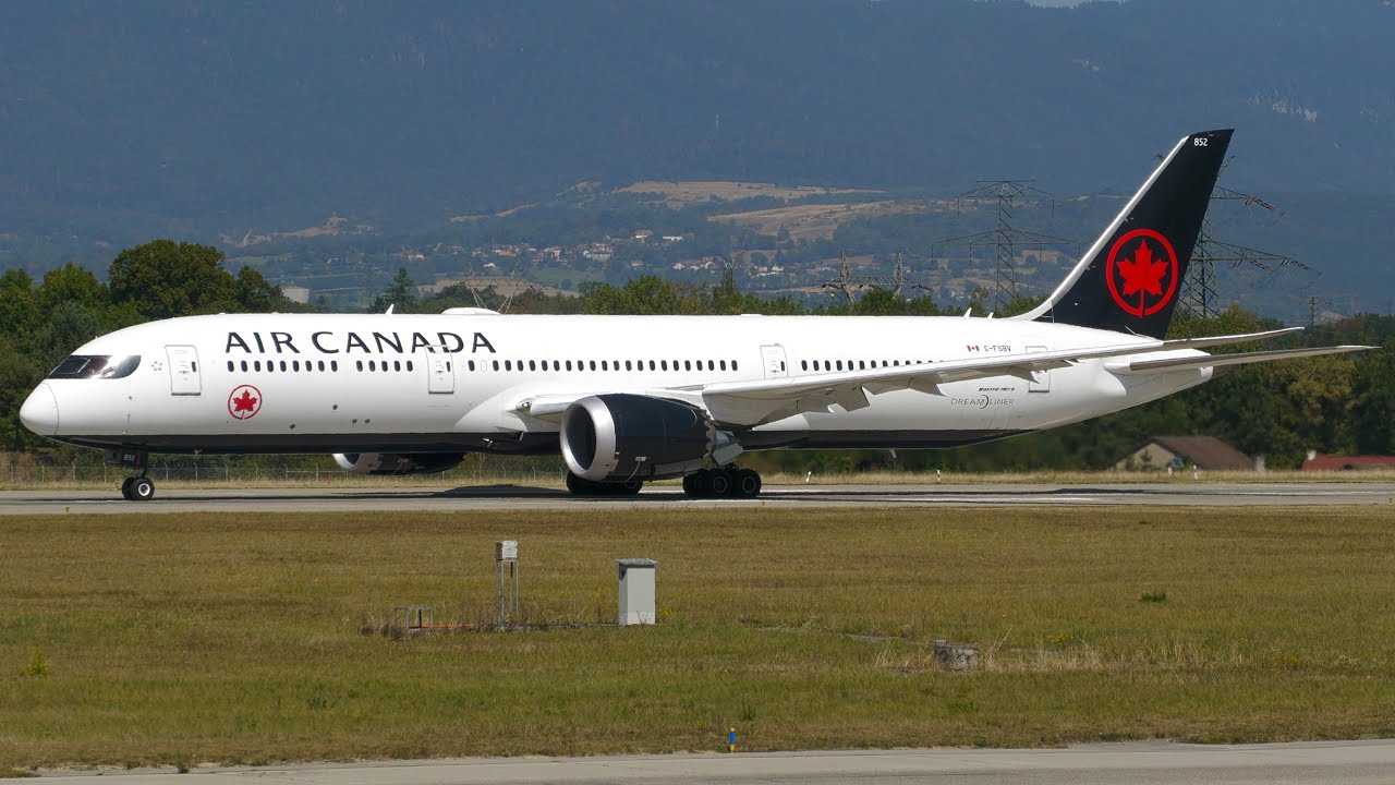 4K | Air Canada Boeing 787-9 Dreamliner takeoff at Geneva/GVA/LSGG