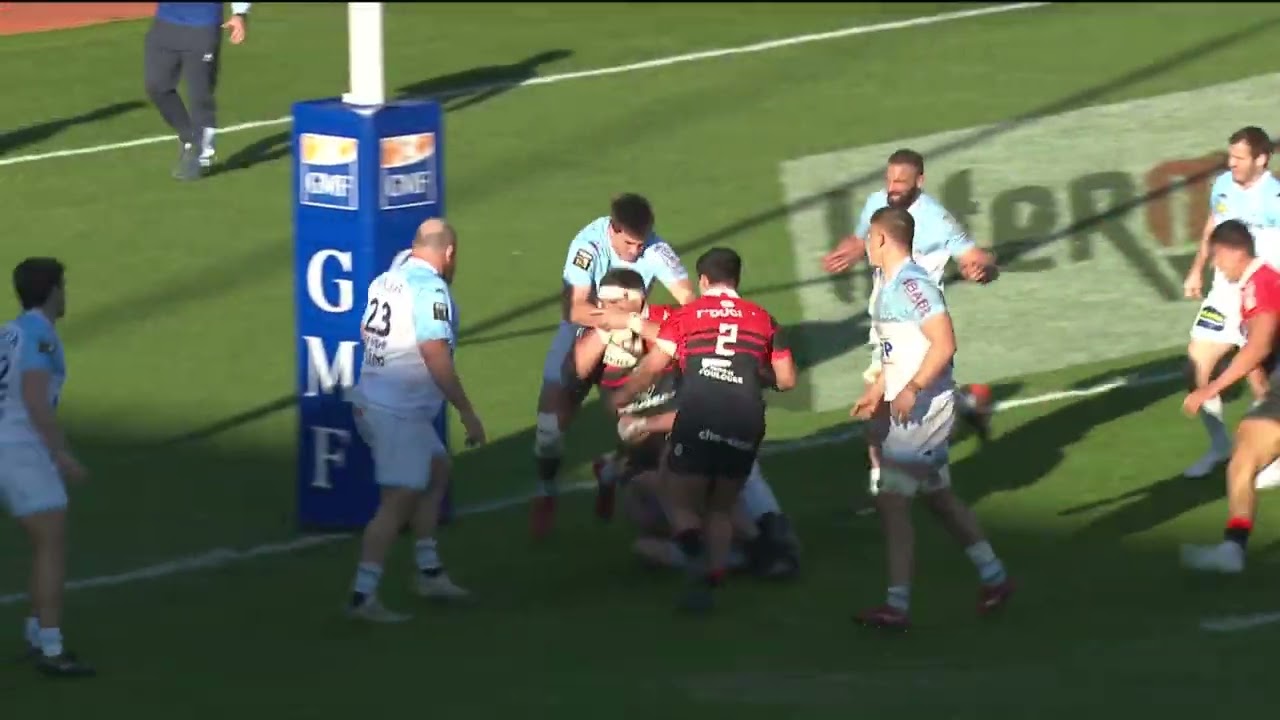 TOP 14 - Essai de Emmanuel MEAFOU (ST) - Stade Toulousain - Aviron Bayonnais - Saison 2022/2023