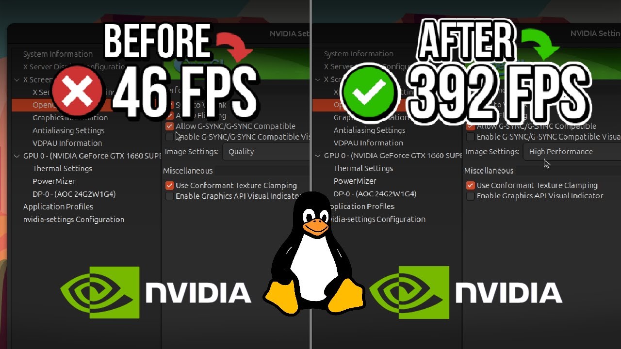 🔧NVIDIA X SERVER: BEST SETTINGS TO GET MORE FPS & PERFORMANCE🔥| More FPS in Games on Linux✔️