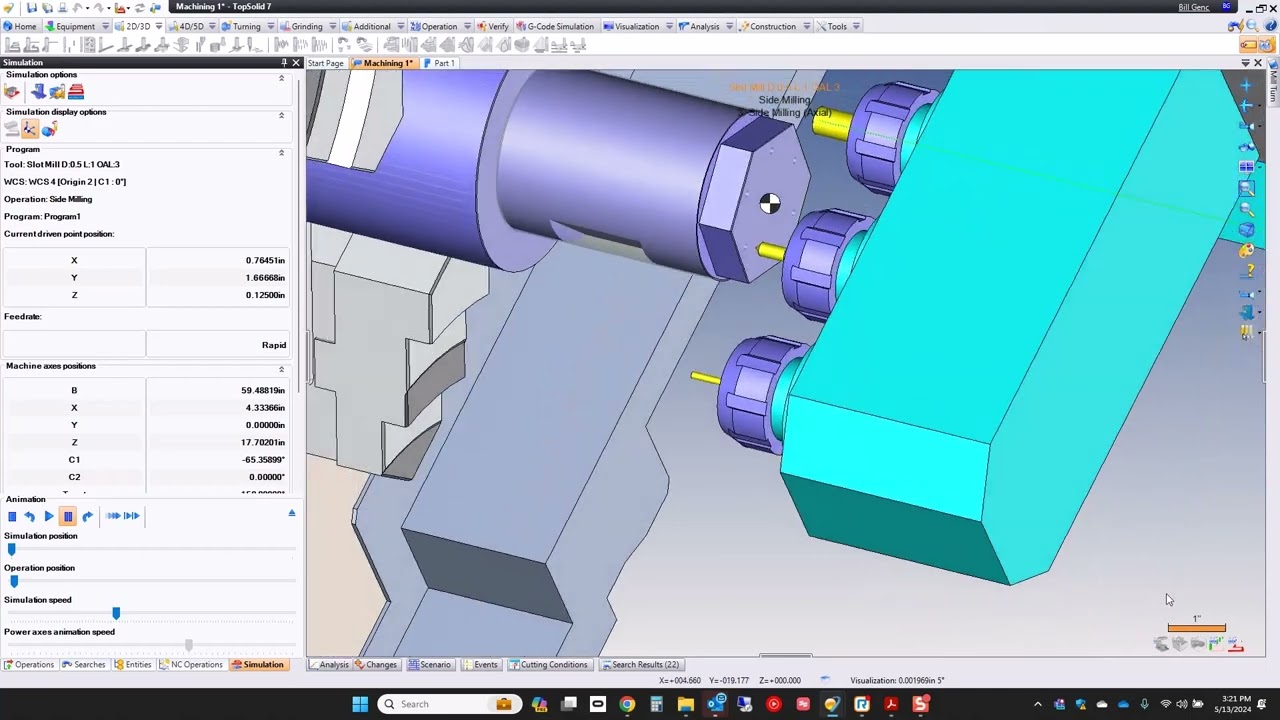 TopSolid Cam-Avoiding Collisions with Gang Live Tooling Holders