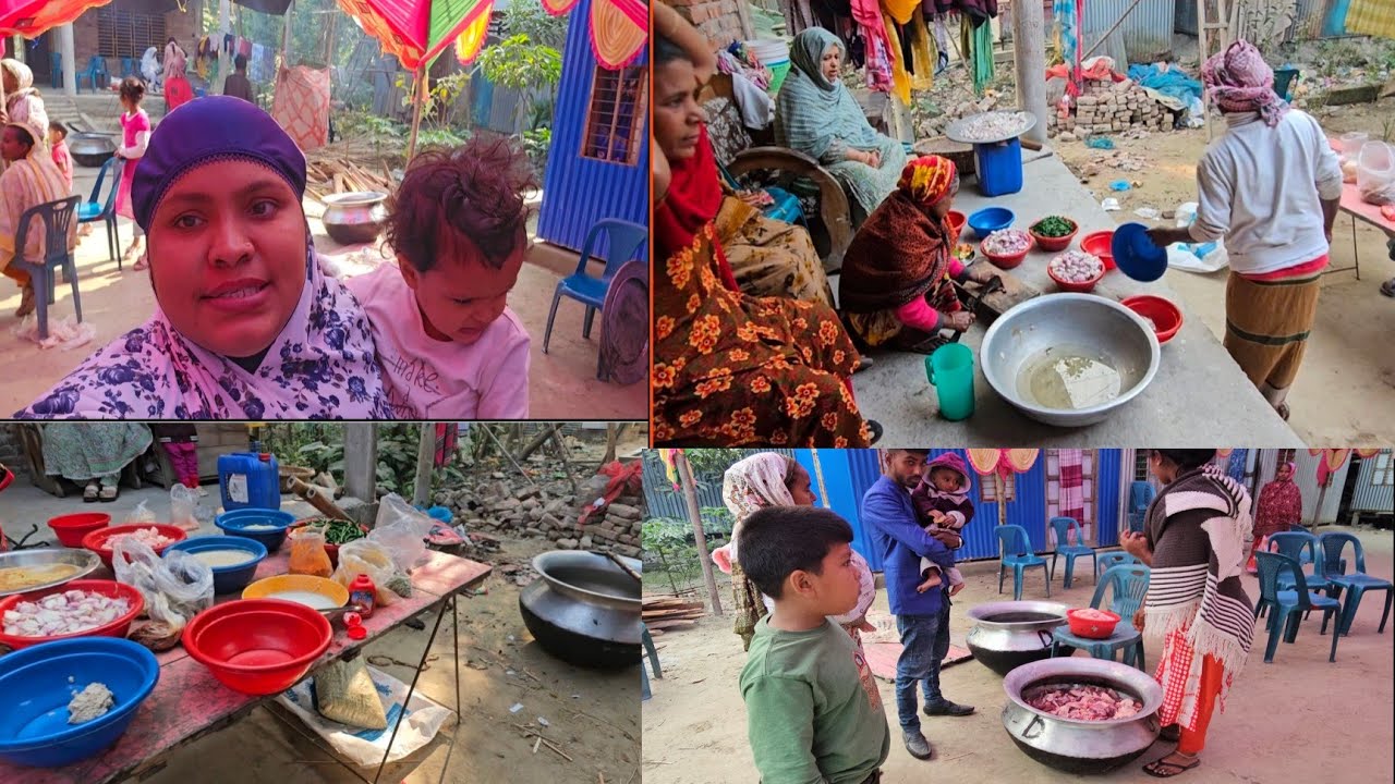 সকাল সকাল এই মেইন অনুষ্ঠানের আয়োজন শুরু করা হলো প্রায় 200 মানুষের খাবারের 