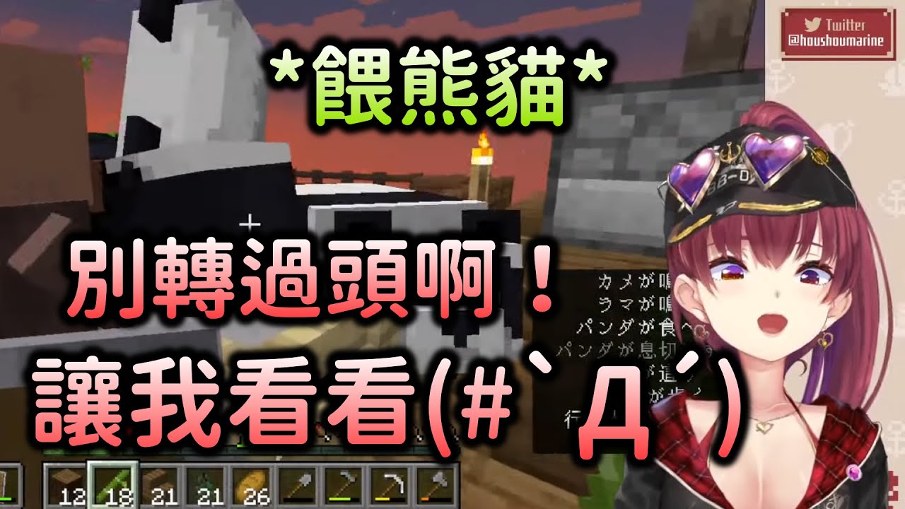 【宝鐘マリン】看到熊貓吃竹子就興奮到停不下來的船長【Hololive中文】