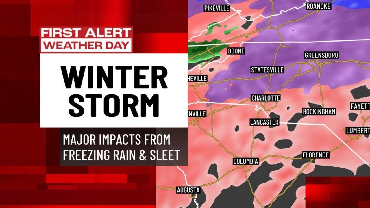 Rare ice storm headed for Carolinas: New timeline and updated forecast