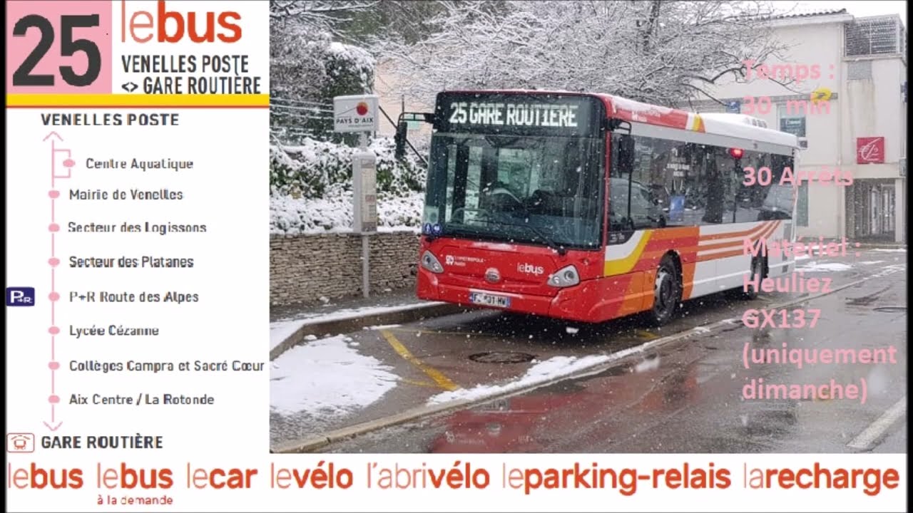 TimeLapse Ligne 25 Venelles Poste  vers Gare Routière