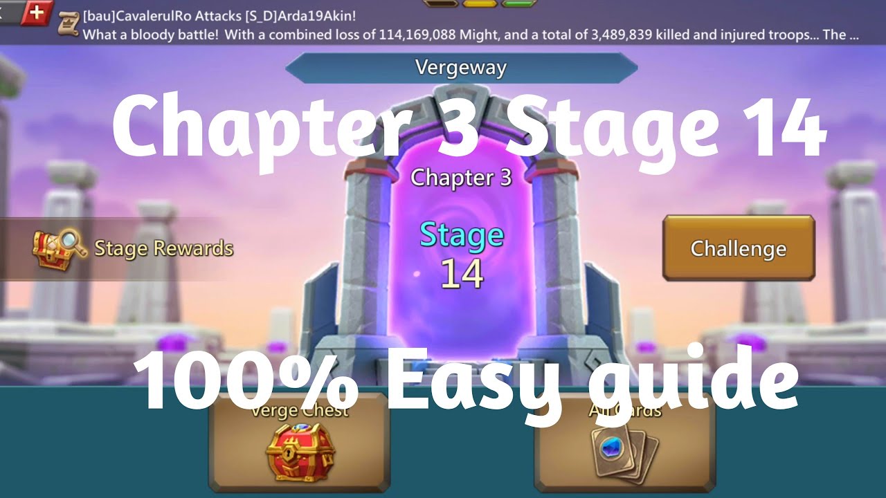 Lords mobile Vergeway Chapter 3 Stage 14 easiest guide