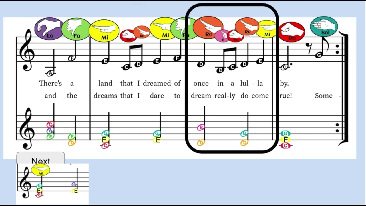 Somewhere Over the Rainbow Solfege with Bells, Boomwhackers, Xylophone, or Piano