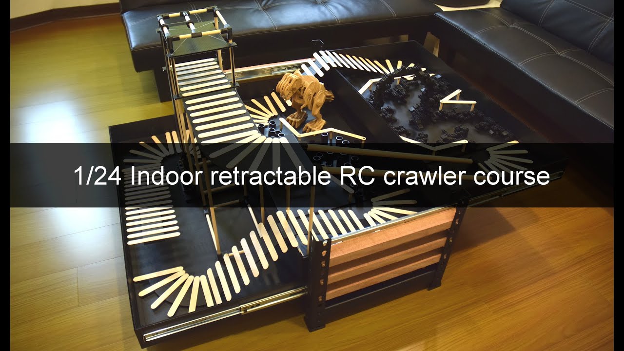 1/24 Indoor retractable RC crawler course