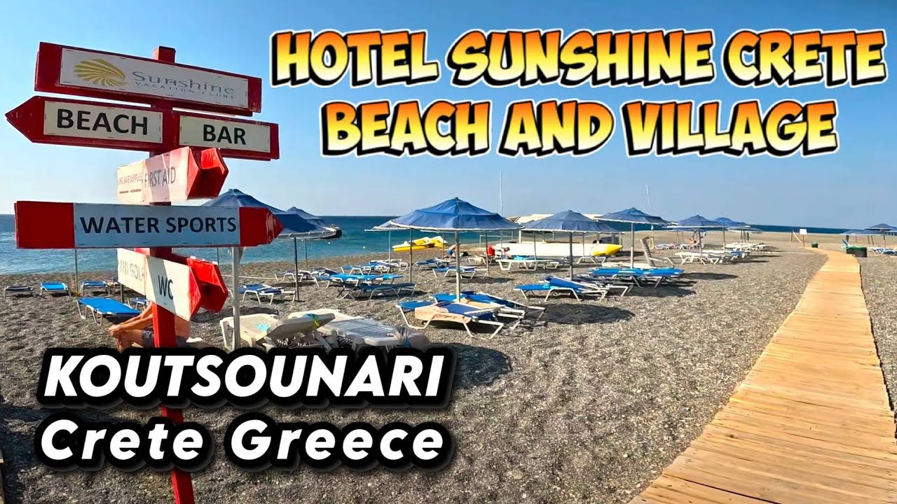 Hotel Sunshine Crete Beach and Village Koutsounari 2023| Kreta Grecja | Řecko Kr&eacute;ta 4K | Wieczorem