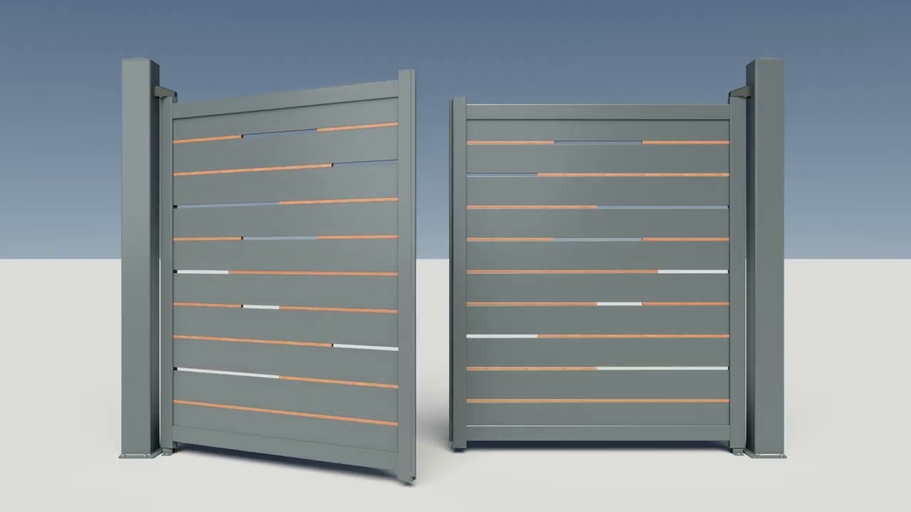 Montaj poarta autobatanta cu stalpi de aluminiu