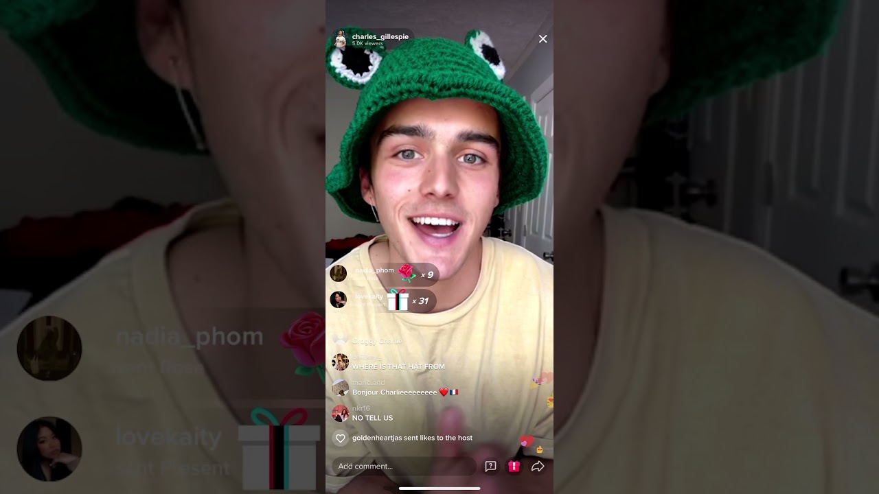 Charlie Gillespie Tiktok Live 3.31.21