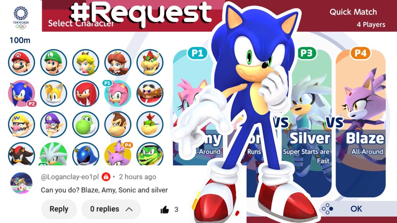 MARIO AND SONIC AT TOKYO 2020 | Gameplay (4 Players) | Amy VS Sonic VS Silver VS Blaze