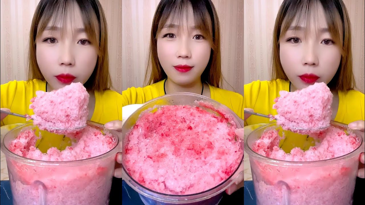 ASMR SHAVED ICE EATING / ICE EATING