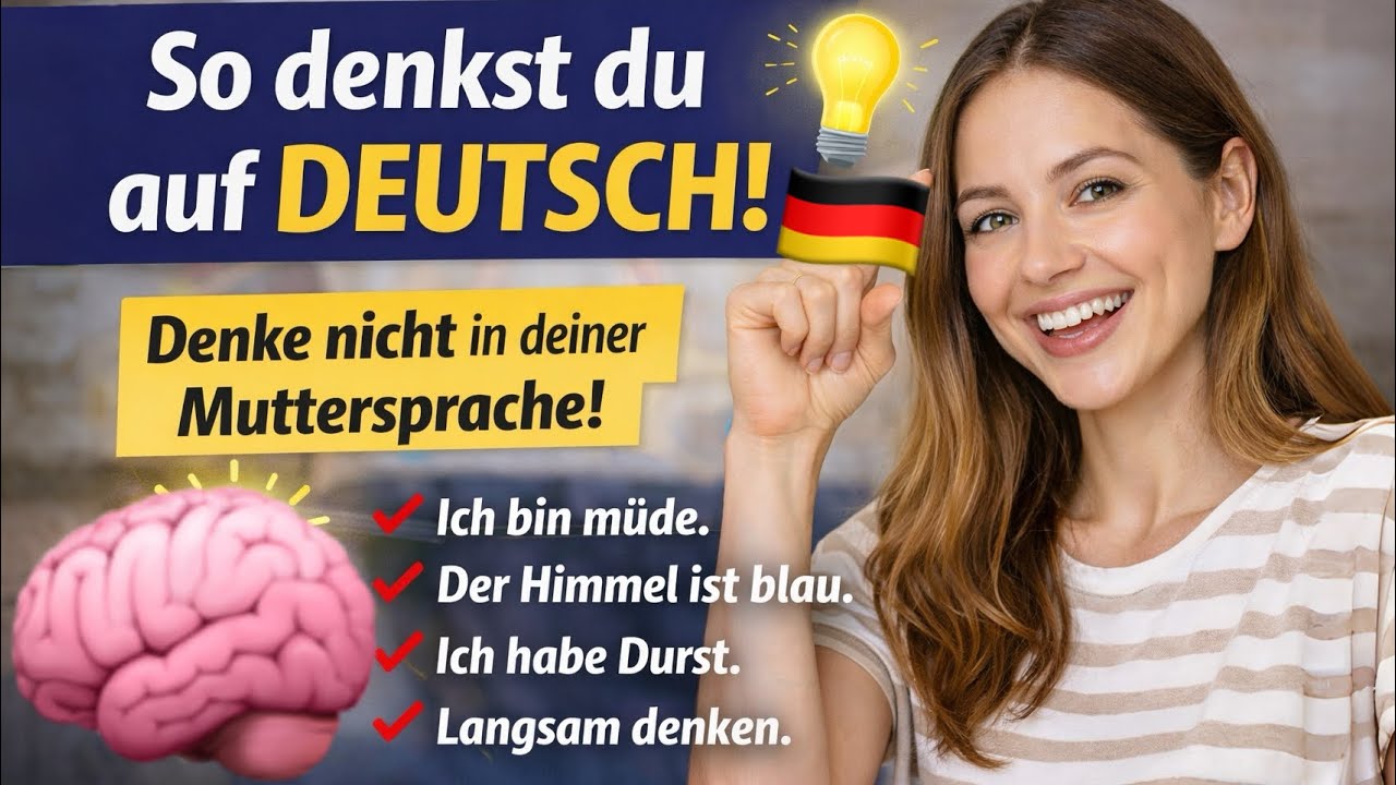 Deutsch Podcast Hören | Wie trainiere ich mein Gehirn, auf Deutsch zu denken? B1 Hören 💡