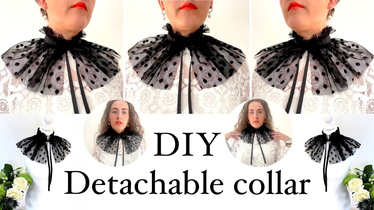Detachable collar tutorial, Collar Sewing tutorial, Victorian style collar, Fashion diy, Anita Benko