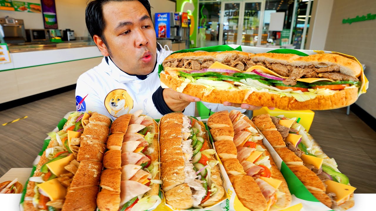 กินแหลกซับเวย์ แซนด์วิชยักษ์ ไส้ทะลัก ใหญ่ยาวที่สุดในจักรวาล