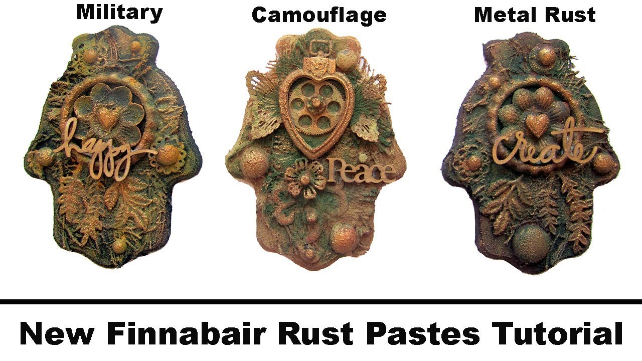 NEW Finnabair Rust Paste Comparison- Military, Camouflage and Metal Rust sets- Mixed Media DIY-
