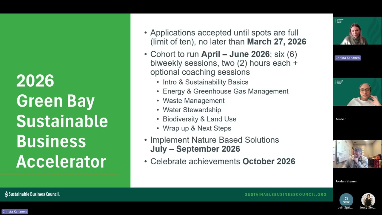 Green Bay Sustainable Business Accelerator Info Session