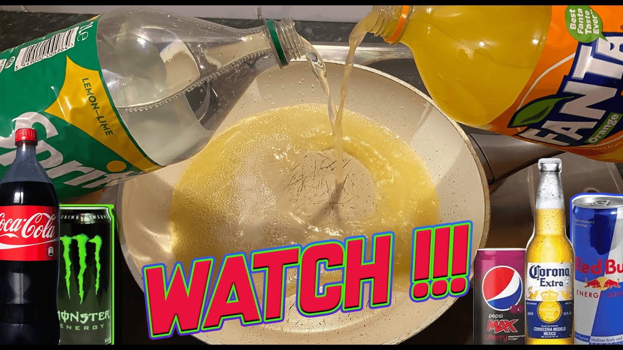 Coca cola red bull boiling experiment | What soft drinks contains | How much sugar coke sprite