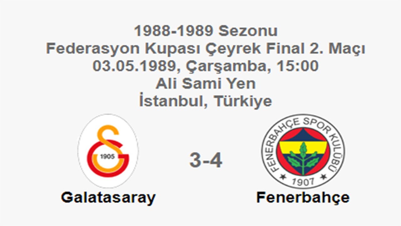 Galatasaray 3-4 Fenerbahçe [HD] 03.05.1989 - 1988-1989 Turkish Cup QF 2L + Comments (Ver. 3)