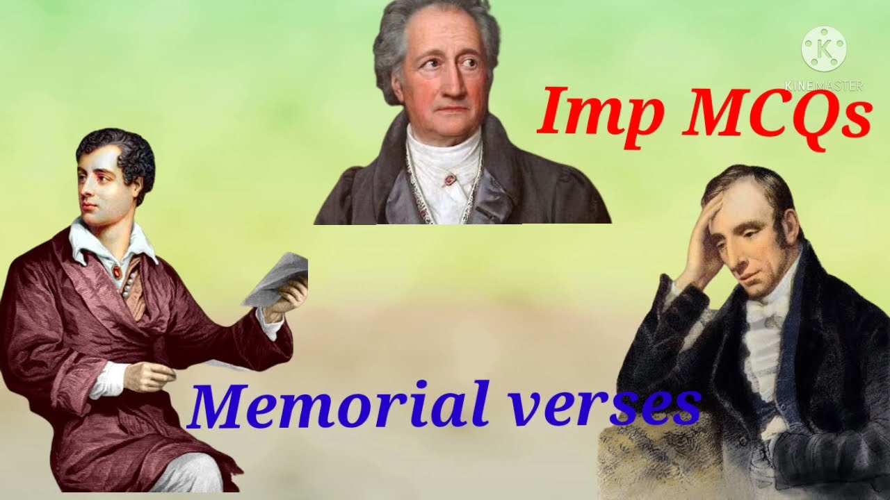 Memorial verses/ Mathew Arnold/ important MCQs
