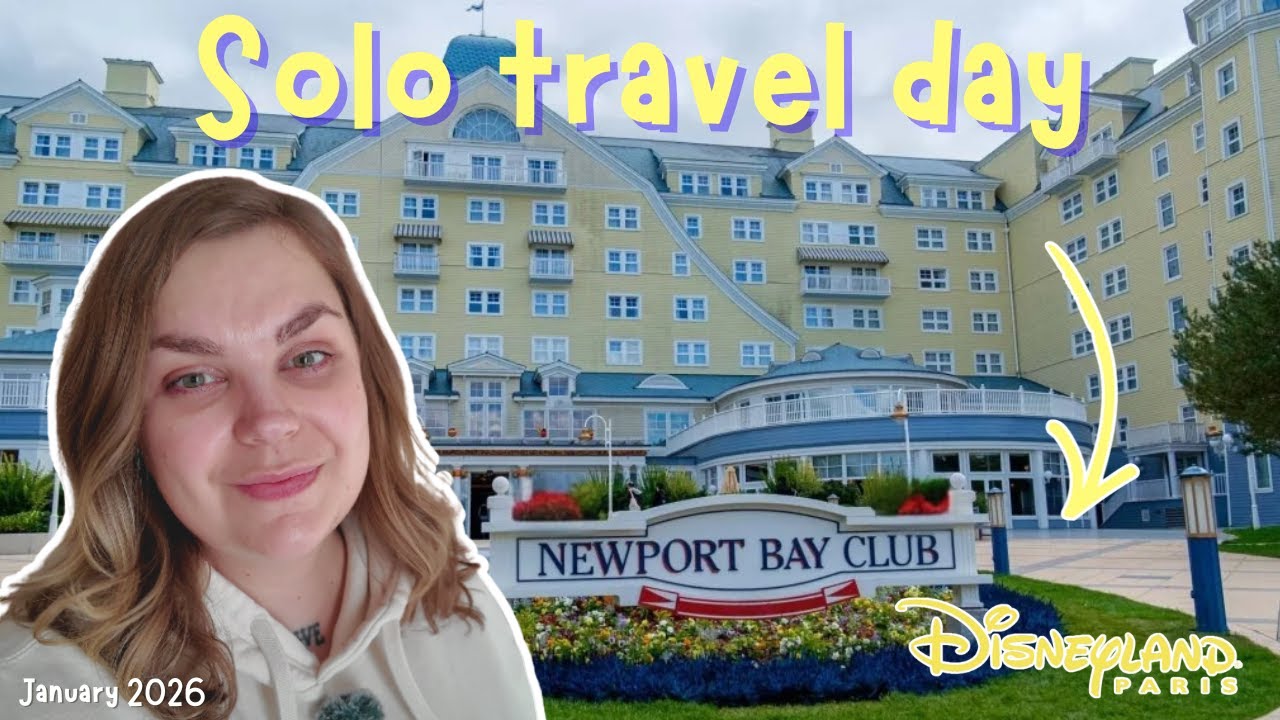 SOLO travel day | DISNEYLAND PARIS | Hotel Newport Bay Club tour | January 2026