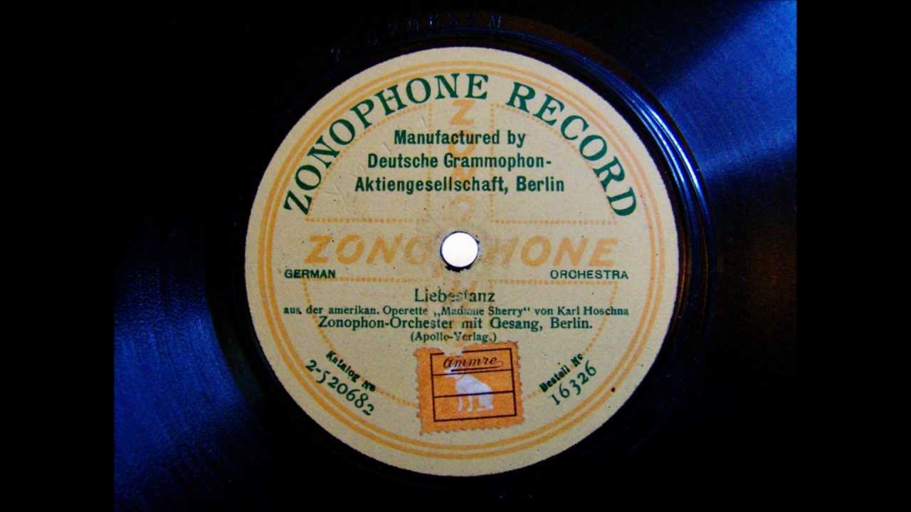 Zonophon Orchester m. Gesang - Liebestanz - Two Step - 15.11.1911