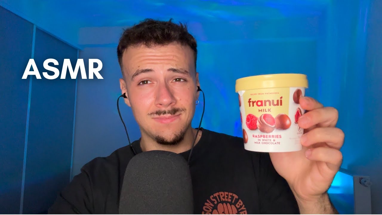 ASMR | Dégustation de framboises glacées enrobées de chocolat 🍫😋
