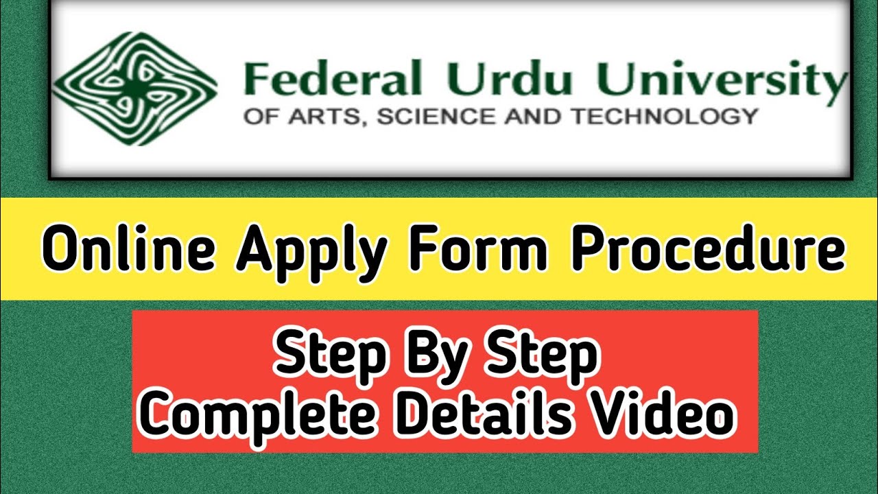 FUUAST Online Admission Form | How to Apply in Federal Urdu University | PakProfessor