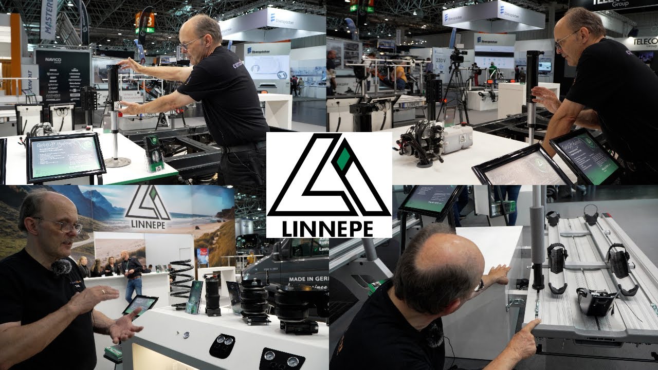 Hubstützen- / Luftfederungs- und Transportsysteme von Linnepe auf dem Caravan Salon 2023