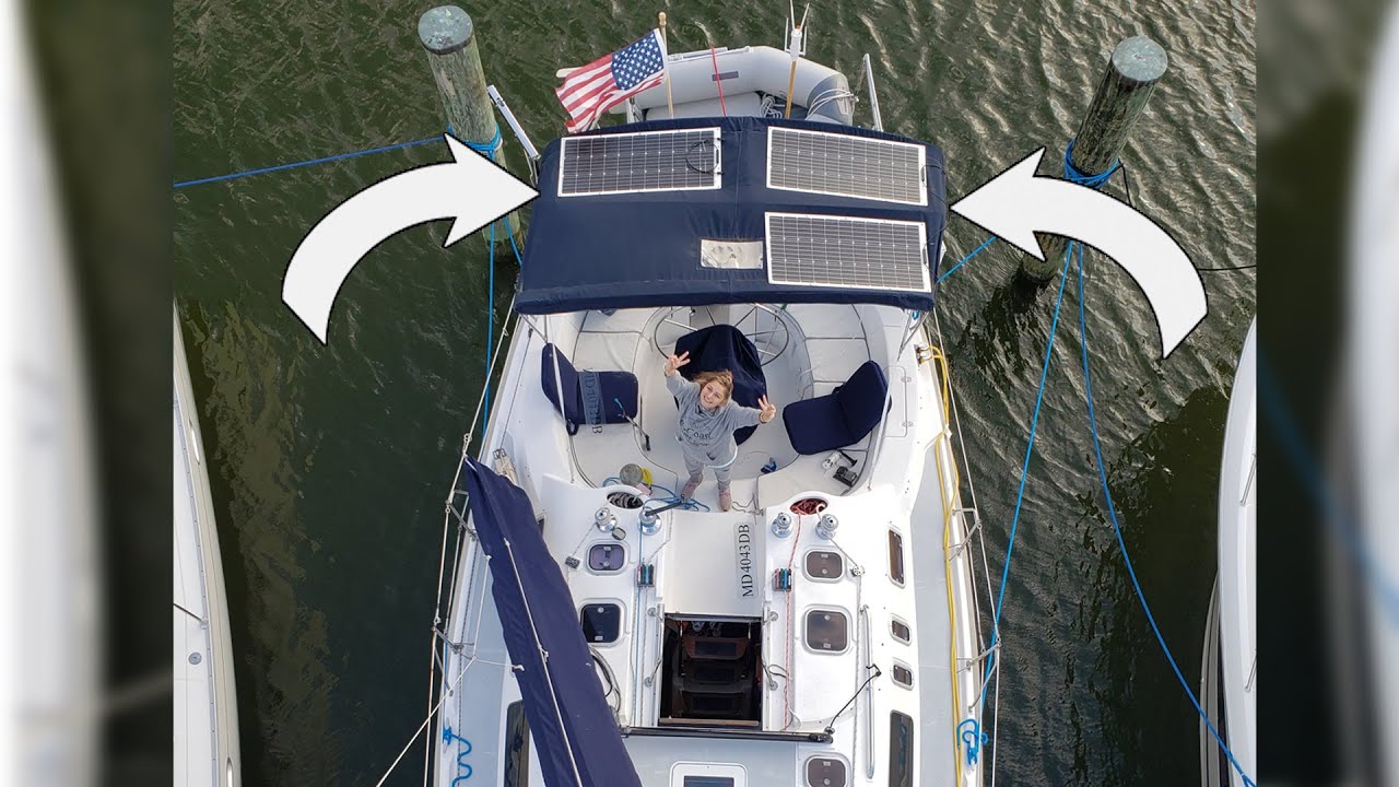 Mounting 200 Watts of Solar Panels on our Bimini - Sailing Viridian Episode 43