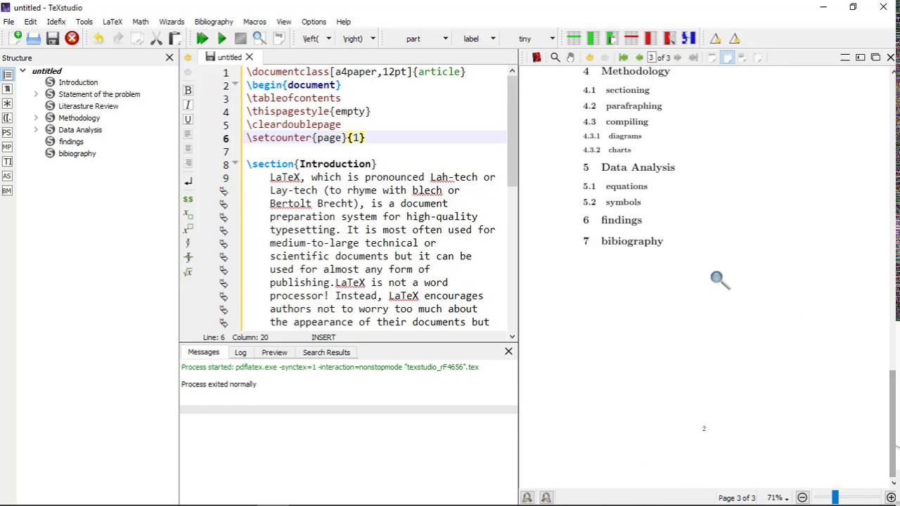 #TEXTSTUDIO, #LATEX, Learn table of contents and page numbering in five minutes