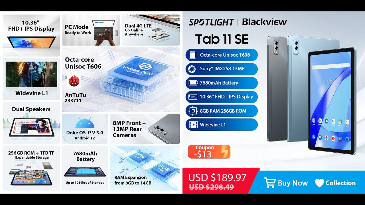 Blackview Tab 11 SE - ослаблен, но стал сильнее!!!