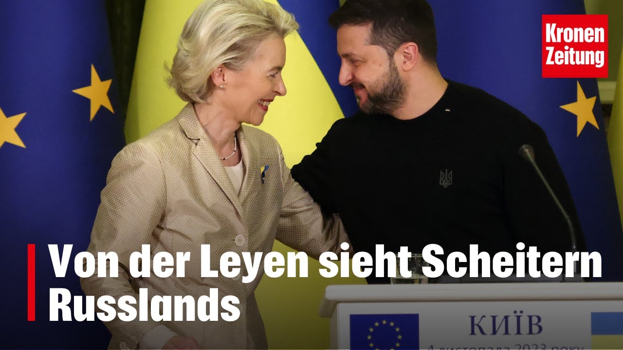 Appell an Kiew-Unterst&uuml;tzer - Von der Leyen sieht Scheitern Russlands | krone.tv NEWS
