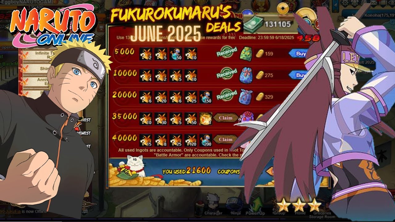 Naruto Online - 20,000 Fuku Deals June 2025