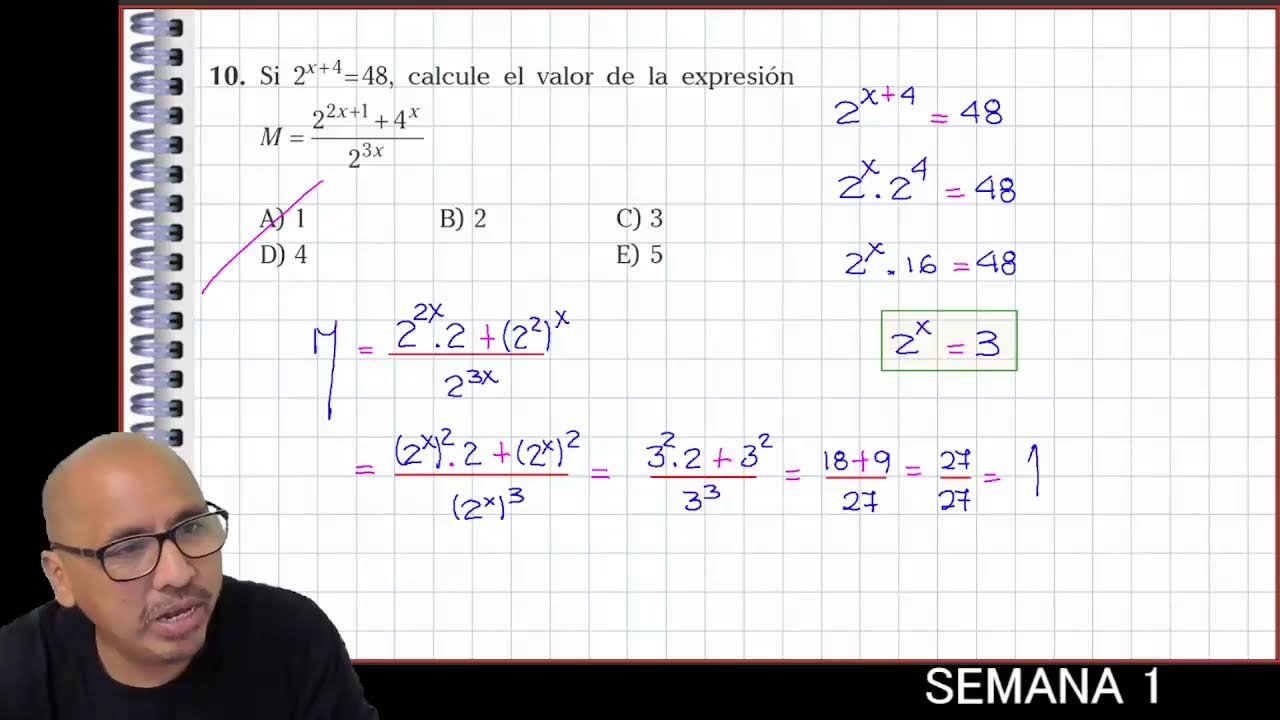 SEMANA 1 ÁLGEBRA LEYES DE EXPONENTES ACADEMIA CESAR VALLEJO 2022