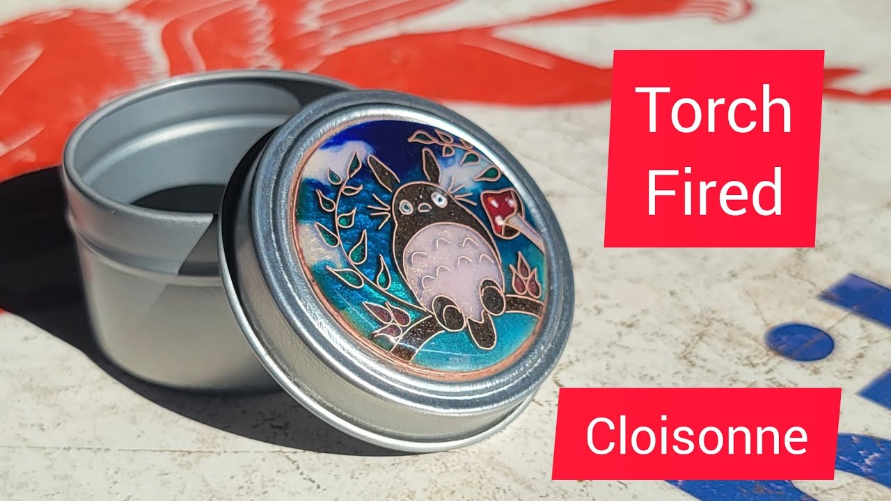 How to Torch Fire Cloisonne Enamel Using Copper. (Miyazaki, Totoro, tutorial)