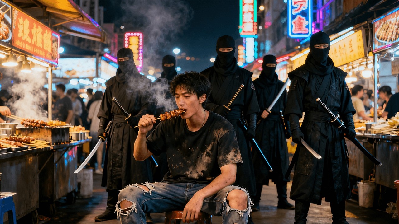 窮小夥夜市吃燒烤得罪10大武者，怎料小夥一個抬眸秒制服，路過的美女總裁看穿他的身份，求着嫁給他！