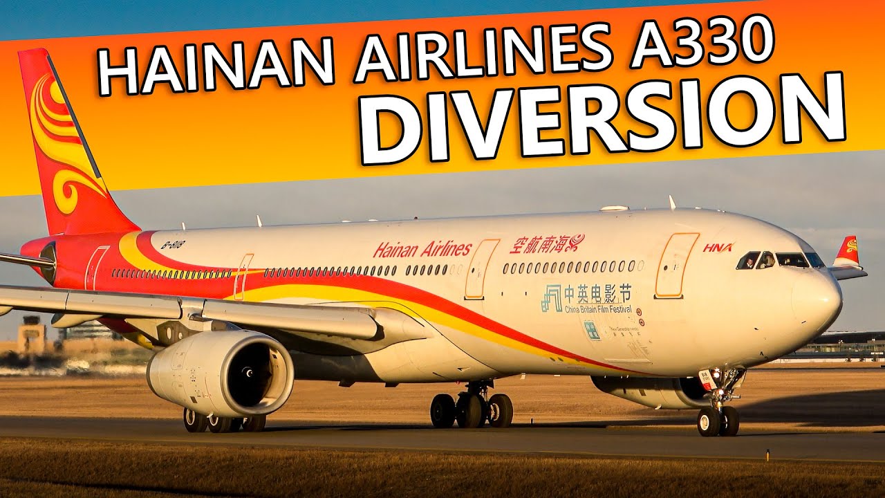 DIVERSION! Hainan Airlines A330-300 Landing and Takeoff at Calgary Airport (4K)