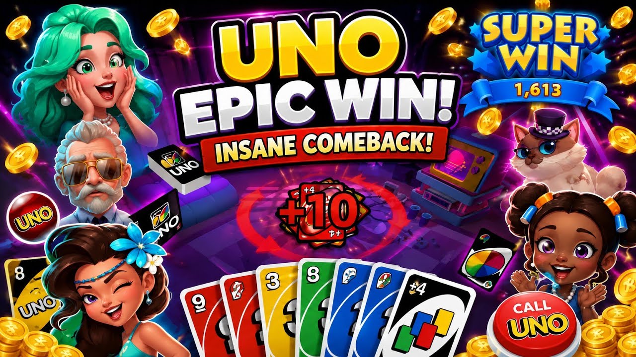 🔥 UNO GO WILD x8 EPIC COMEBACK! Super Win 1,613 Coins 🪙 | Crazy +10 Card Finish!
