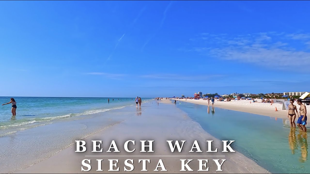 Relaxing SIESTA KEY BEACH - Sarasota, FL - Relaxing 4K Scenic Walking Tour with Binaural 🎧