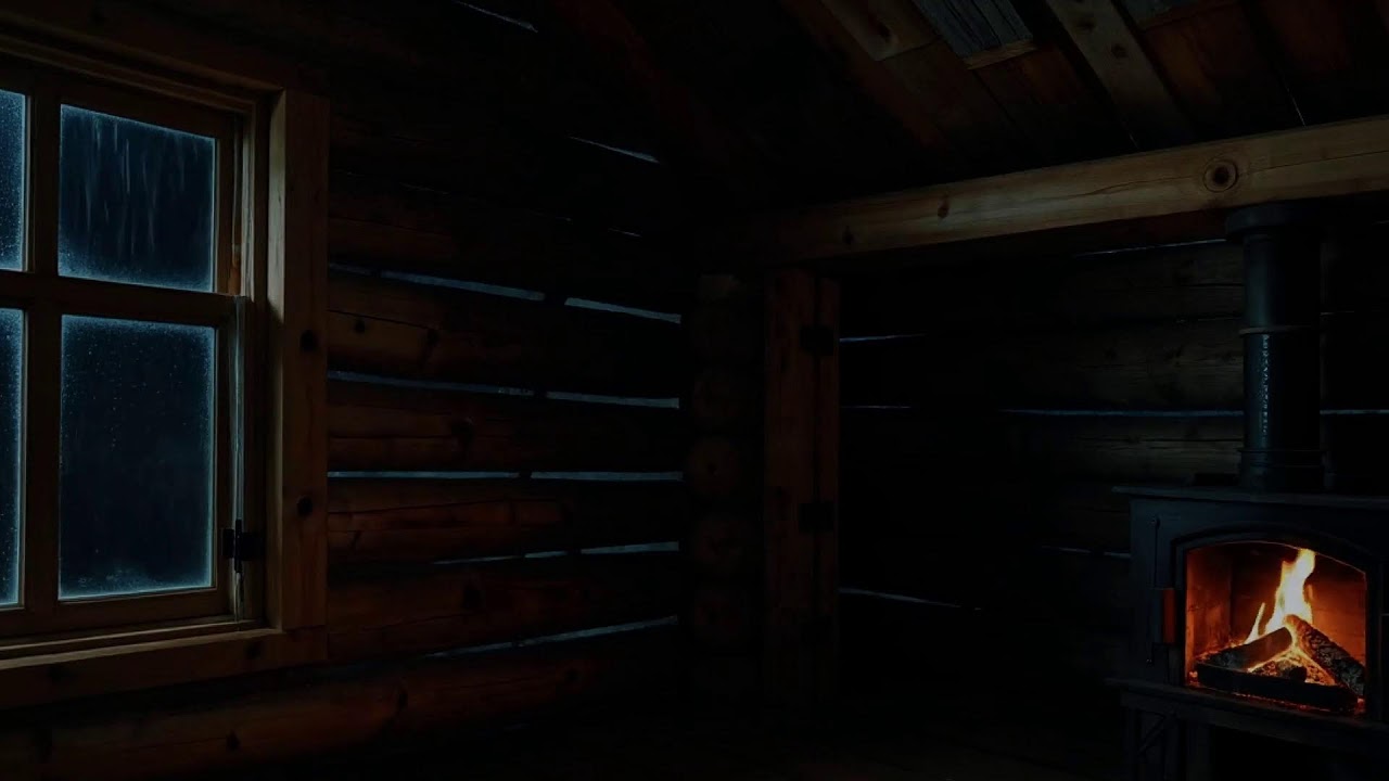 Deep Rain on Window Sounds with Soft Fireplace Sounds for Better Sleep