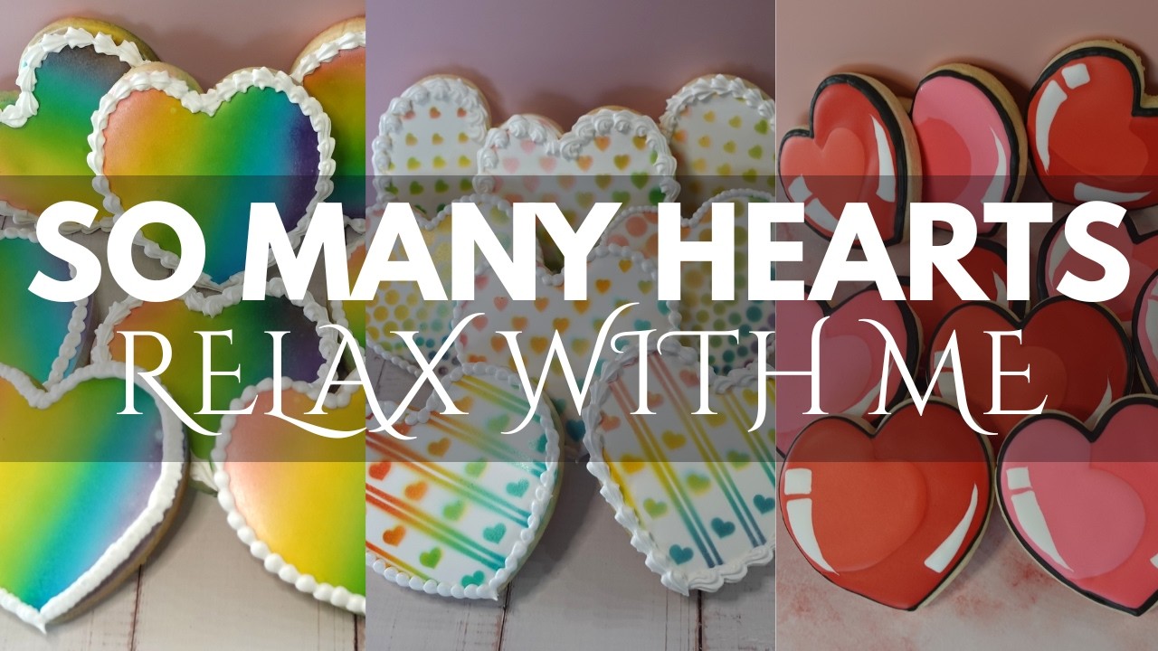 Watch Me Turn Plain Heart Cookies Into Rainbow Magic (So Satisfying)