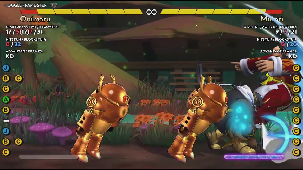 Fantasy Strike - Onimaru 5 DMG Combo (off of midori's parry)