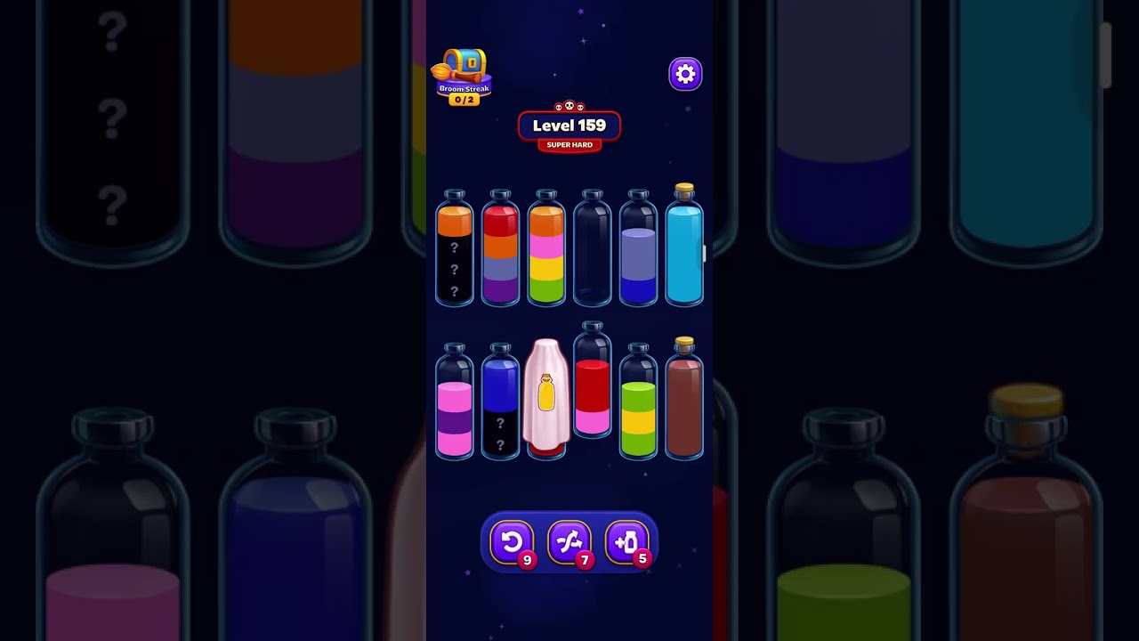 MagicSort Level 159. SuperHard. Solved after 2-3 failed attempts! #oddlysatisfying #magicsort