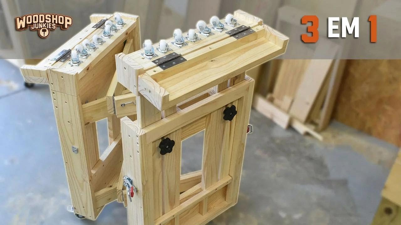 Mudou tudo na marcenaria pequena! Cavalete 3 em 1: apoio, bancada e suporte DIY
