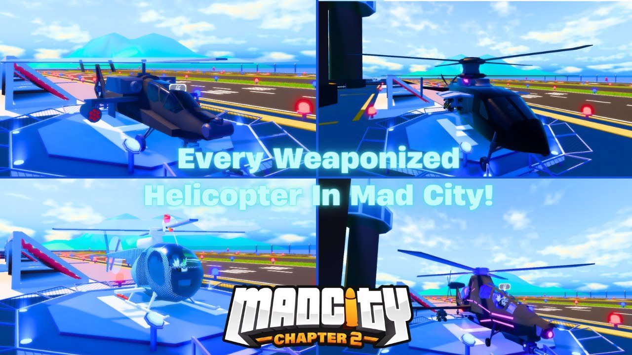 🚁 Every Weaponized Helicopter In Mad City! 🚁