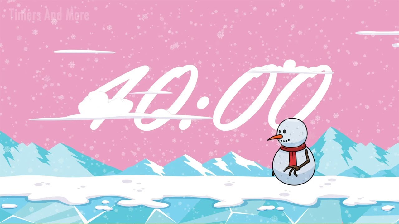 40 Minute Timer Snowman [🎵 WITH MUSIC 🎵]