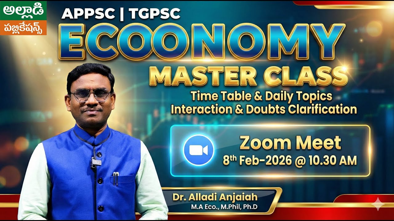 APPSC | TGPSC |ECONOMY |MASTER CLASS |ZOOM LIVE |FREE CLASS | Doubt Clarification | Live Interaction