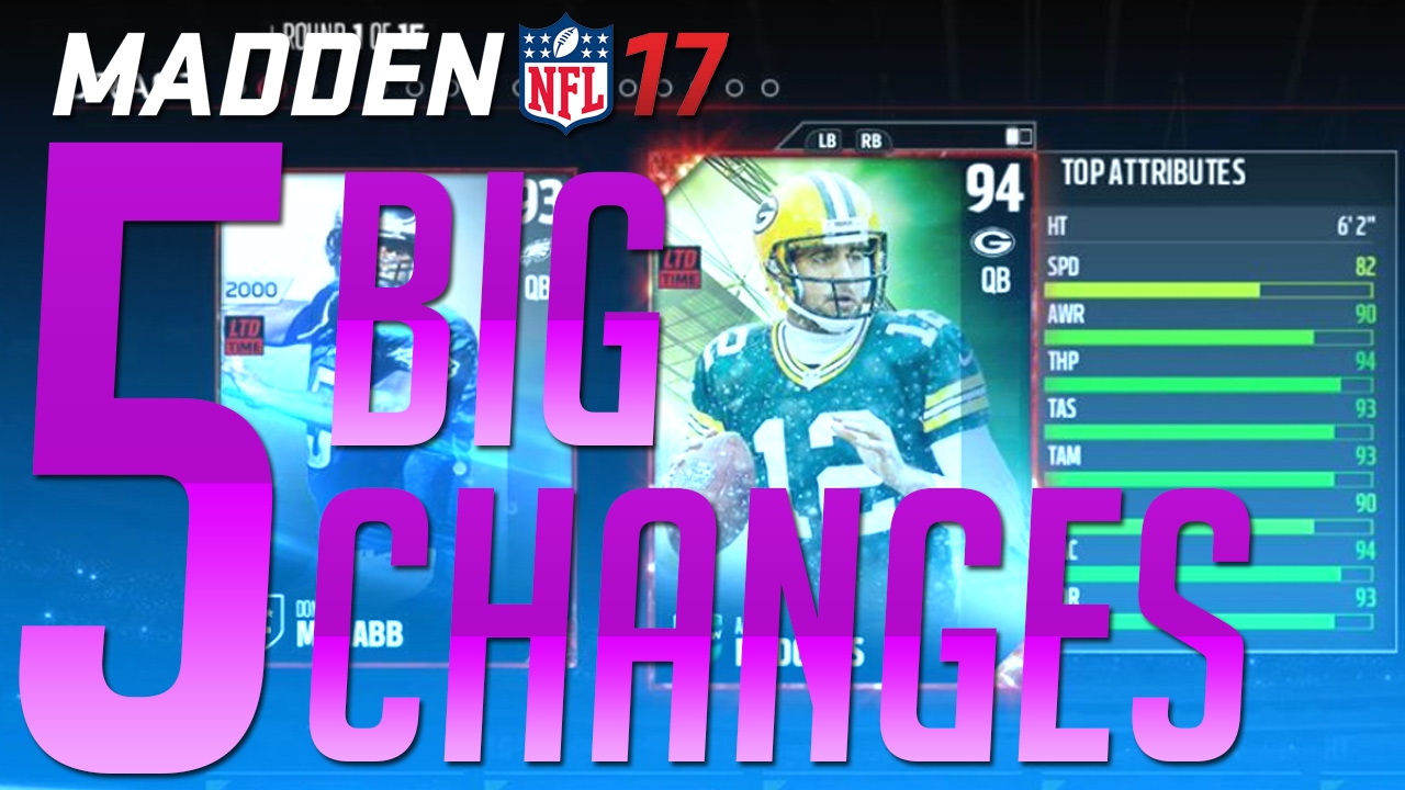 Top 5 New Draft Champions Changes in Madden 17!