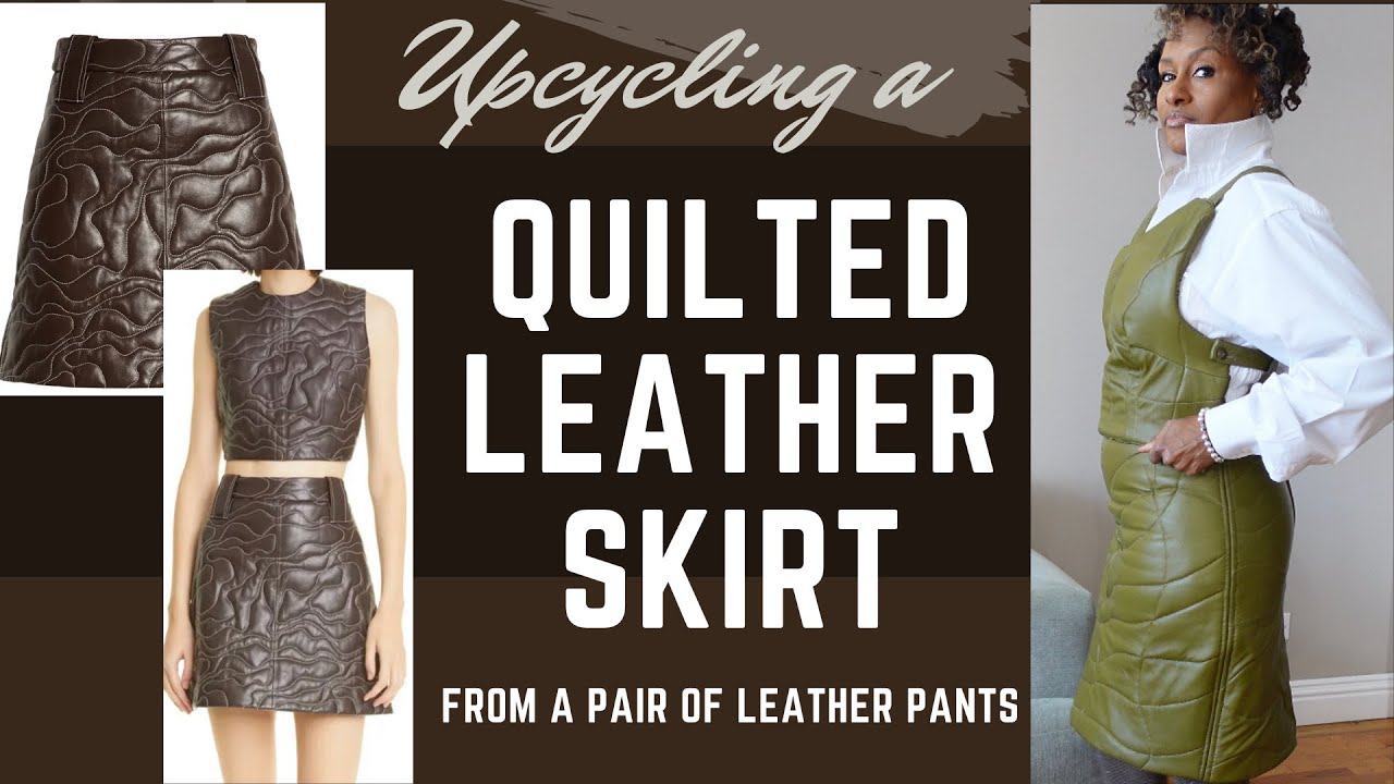 How to upcycle a leather skirt from thrifted leather pants! | Not what I expected
